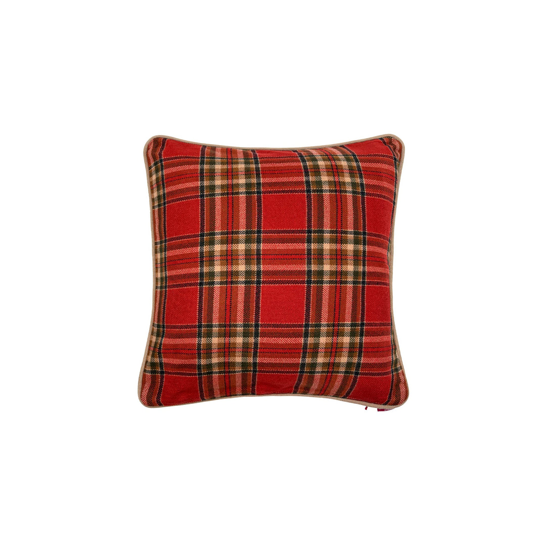 Plaid Decorative Cushion with Piping