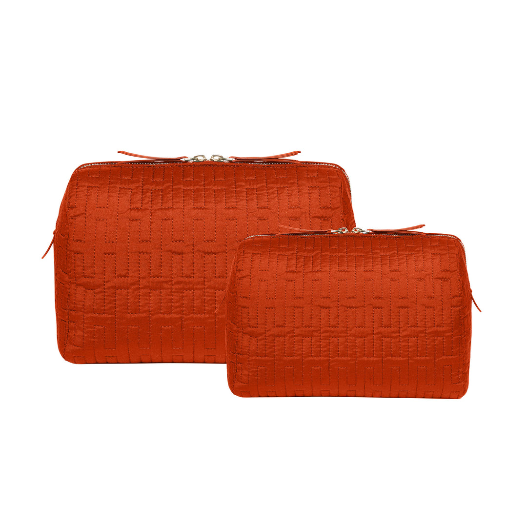 Freesia H Kapitone Makyaj Çantası - Turuncu