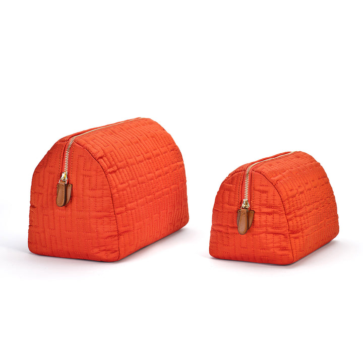 Freesia H Kapitone Makyaj Çantası - Turuncu