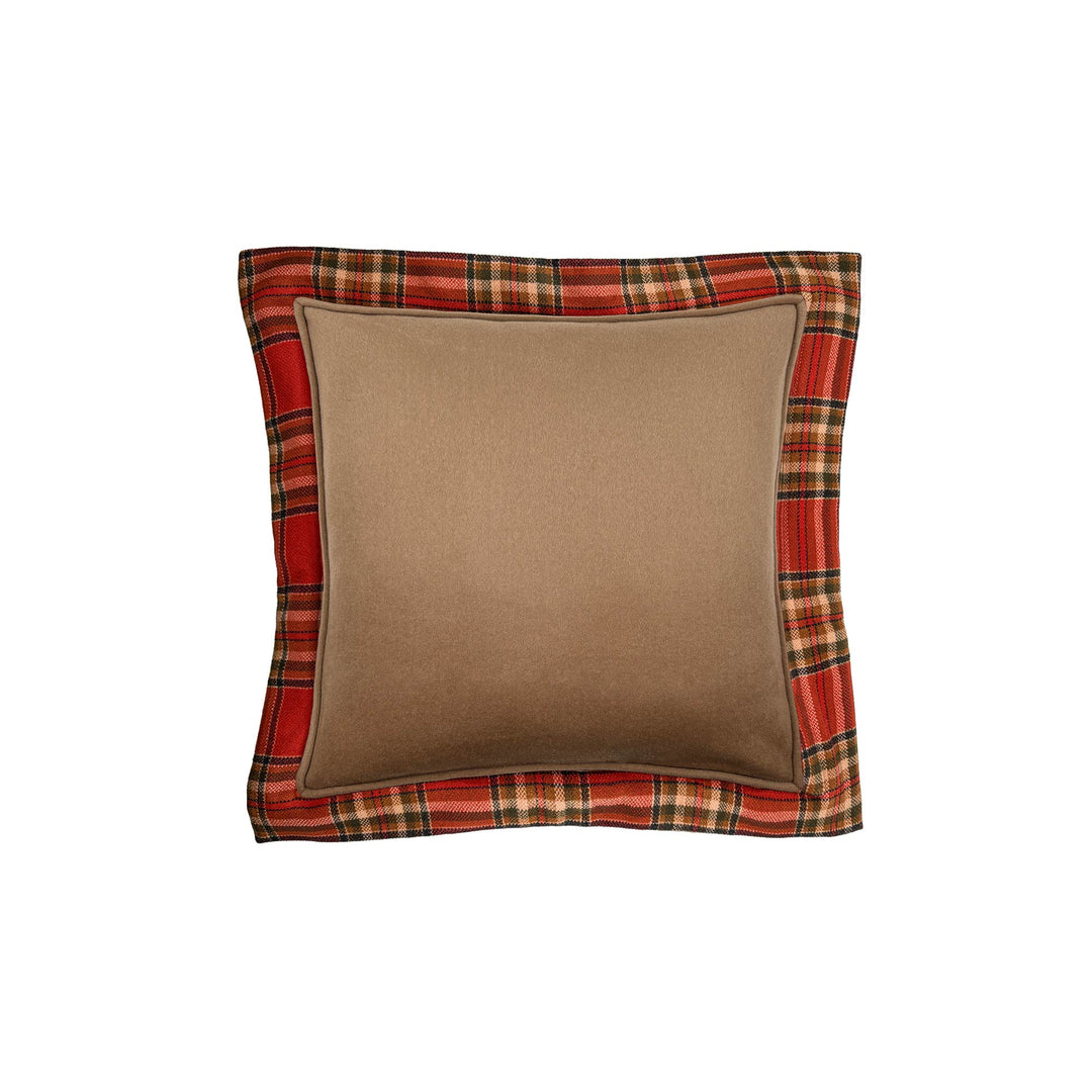 Plaid Decorative Pillow with Flaps