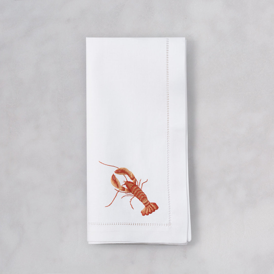Lobster Embroidered Napkin - Colorful
