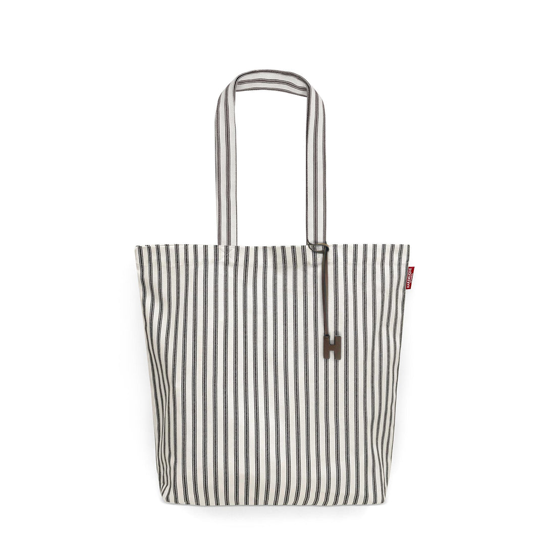 Striped Shopping Bag - Black