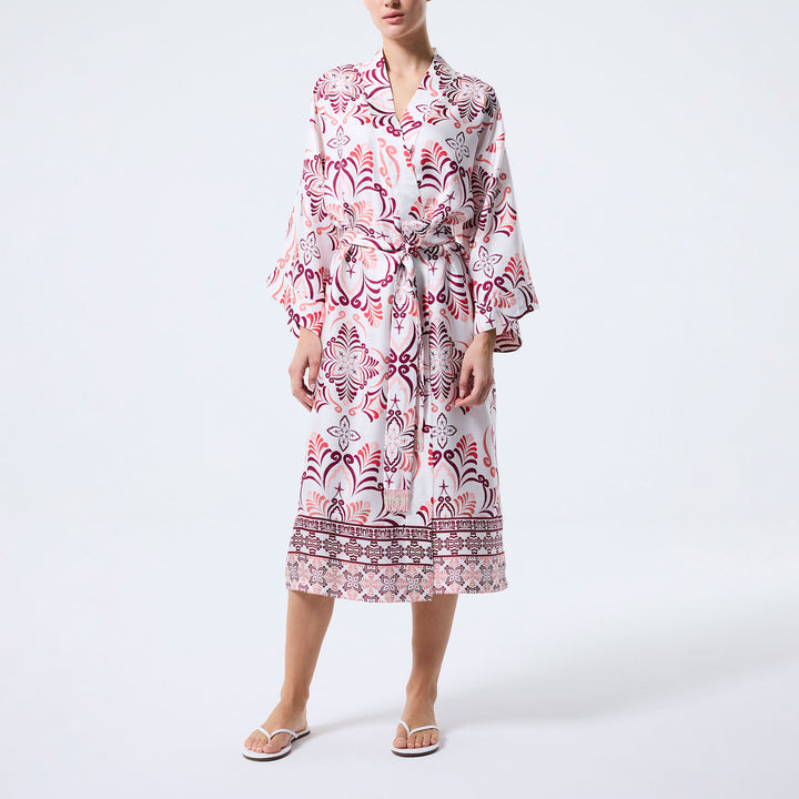 Bergamot Uzun Kimono - Bordo