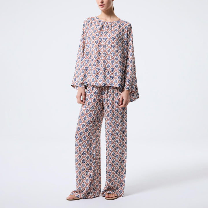 Geometric Leaf Pantolon