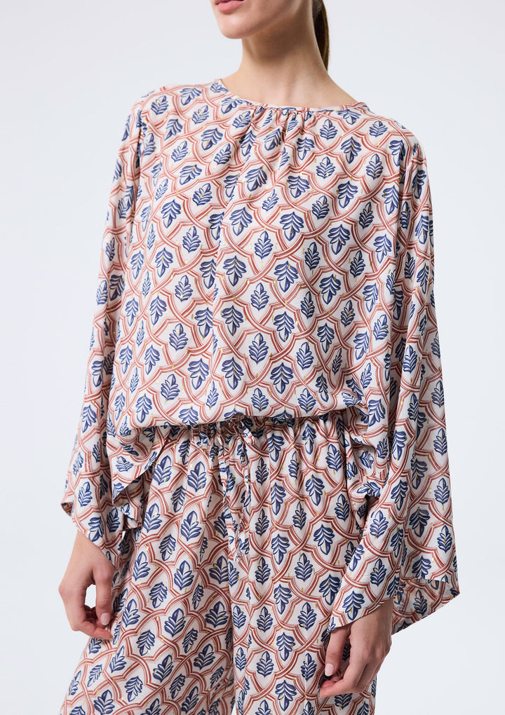 Geometric Leaf Blouse
