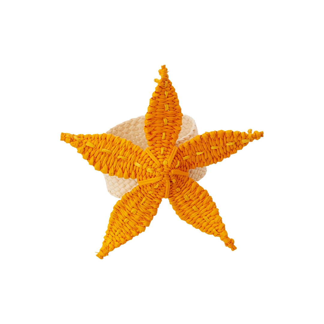 Starfish Woven Napkin Ring - Orange