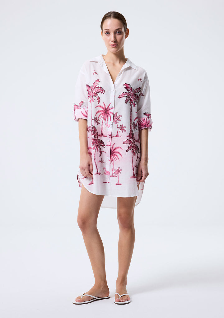 Anka Island Shirt Dress - Burgundy