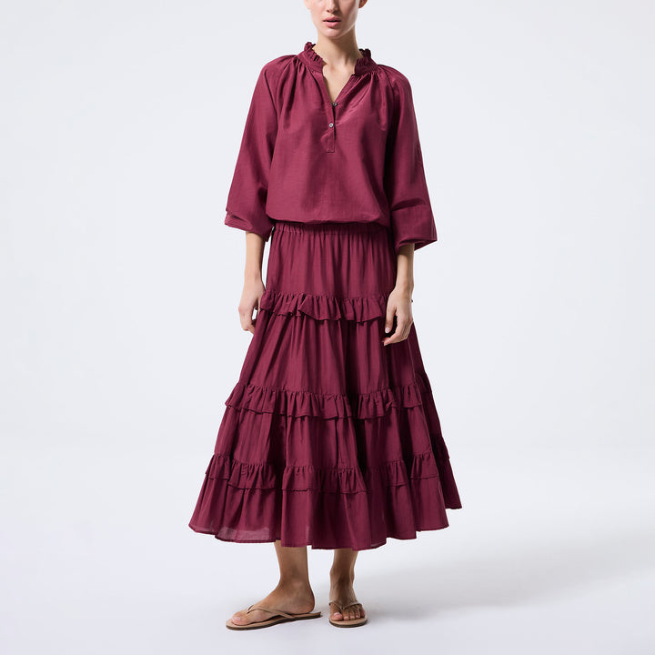 Azalea Etek - Bordo