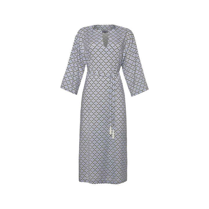 Lotus Garden Midi Elbise - Mavi