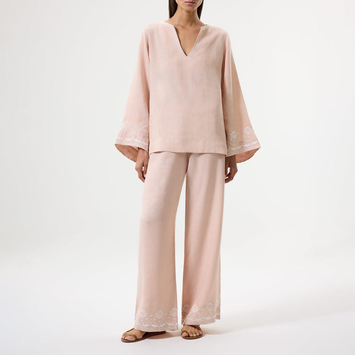 Bloom Nakışlı Bluz - Pembe