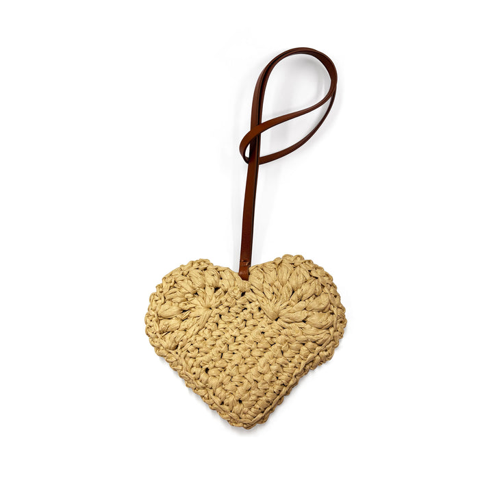 Kalp Rafya Charm - Bej