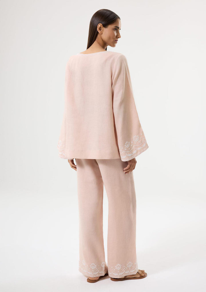 Bloom Nakışlı Bluz - Pembe