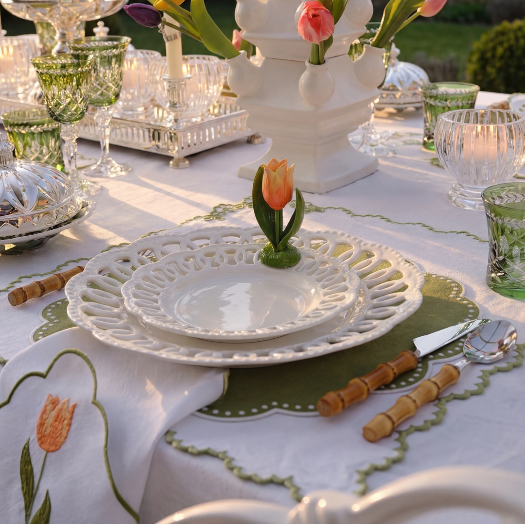 Seferî Storyteller Plate Charm - Tulip Garden - Set of 4