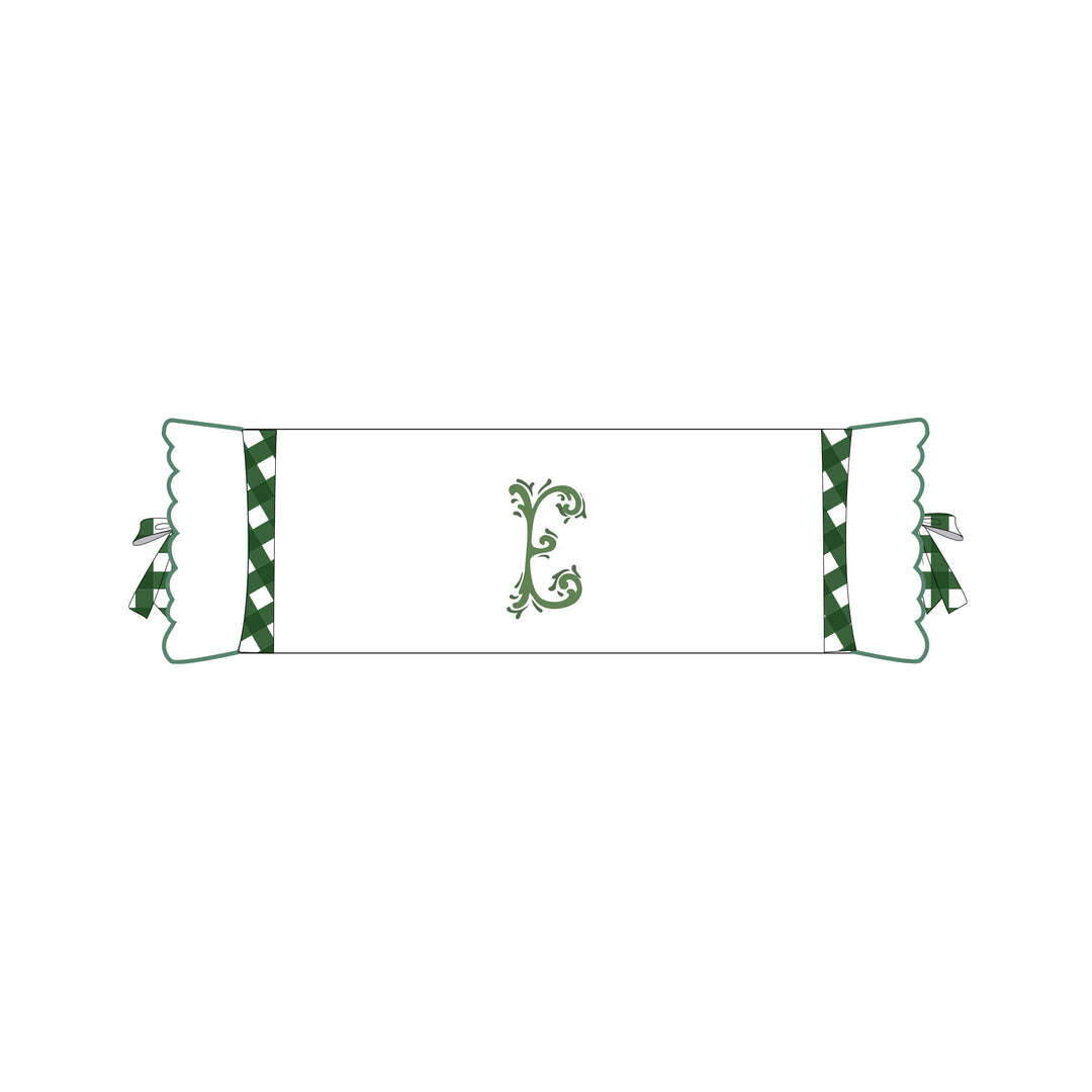 Seferî Flower Garden İnisyal Nakışlı Silindir Yastık Kılıfı - Yeşil