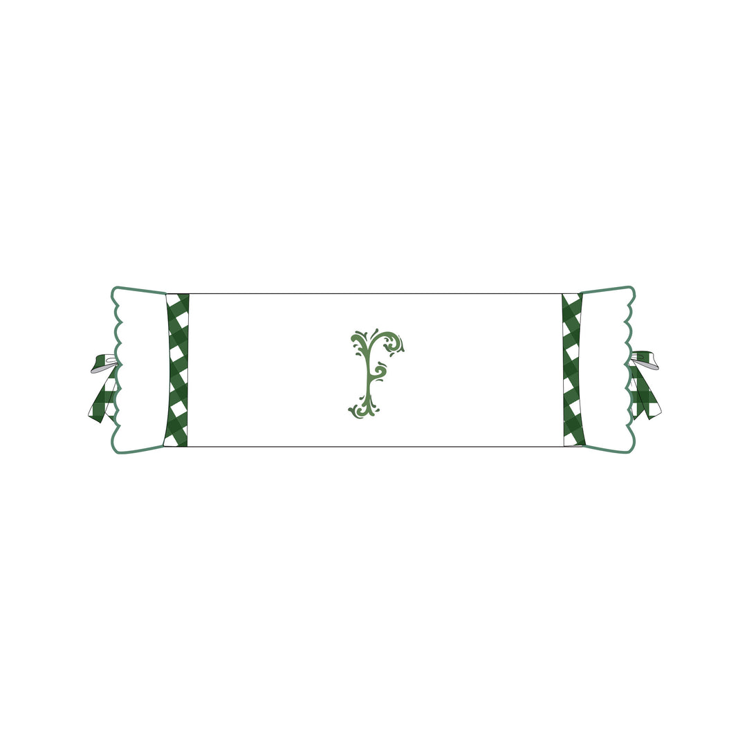 Seferî Flower Garden İnisyal Nakışlı Silindir Yastık Kılıfı - Yeşil