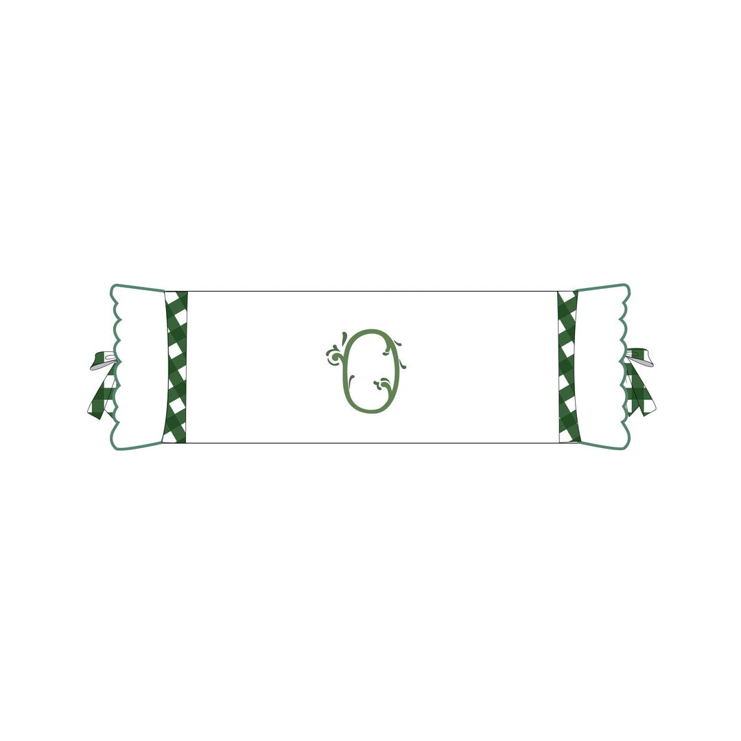 Seferî Flower Garden İnisyal Nakışlı Silindir Yastık Kılıfı - Yeşil