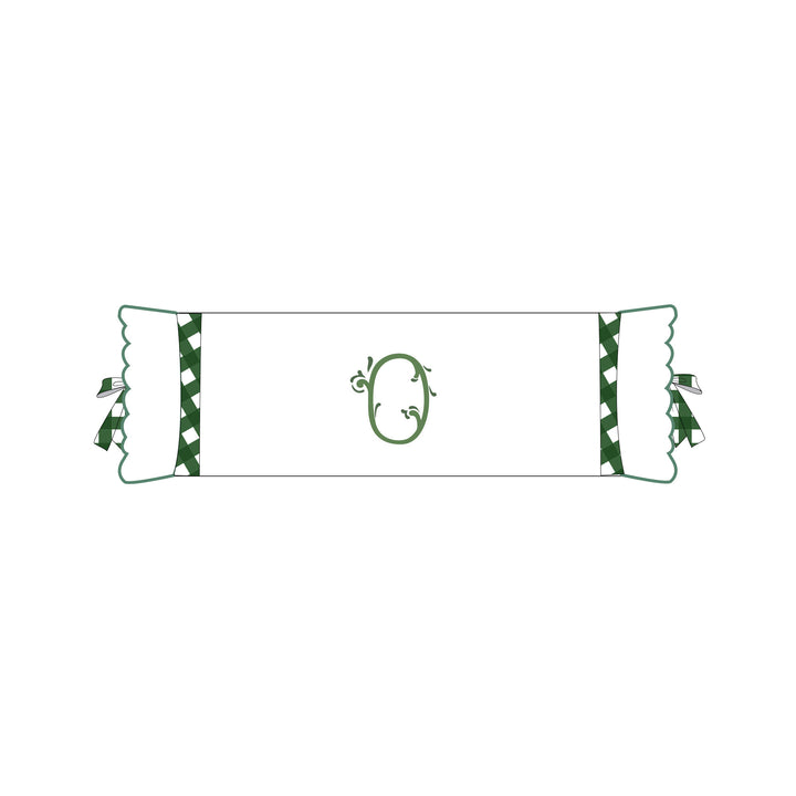 Seferî Flower Garden İnisyal Nakışlı Silindir Yastık Kılıfı - Yeşil