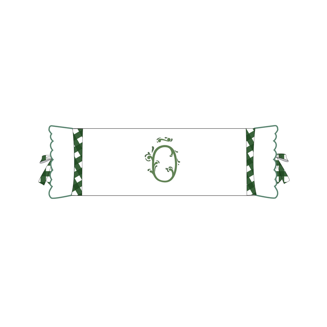 Seferî Flower Garden İnisyal Nakışlı Silindir Yastık Kılıfı - Yeşil