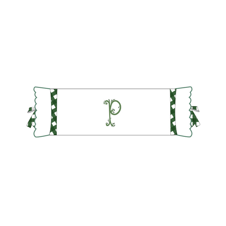 Seferî Flower Garden İnisyal Nakışlı Silindir Yastık Kılıfı - Yeşil