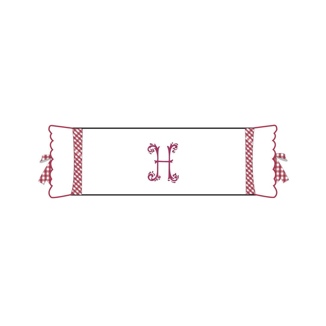 Seferî Flower Garden İnisyal Nakışlı Silindir Yastık Kılıfı - Pembe