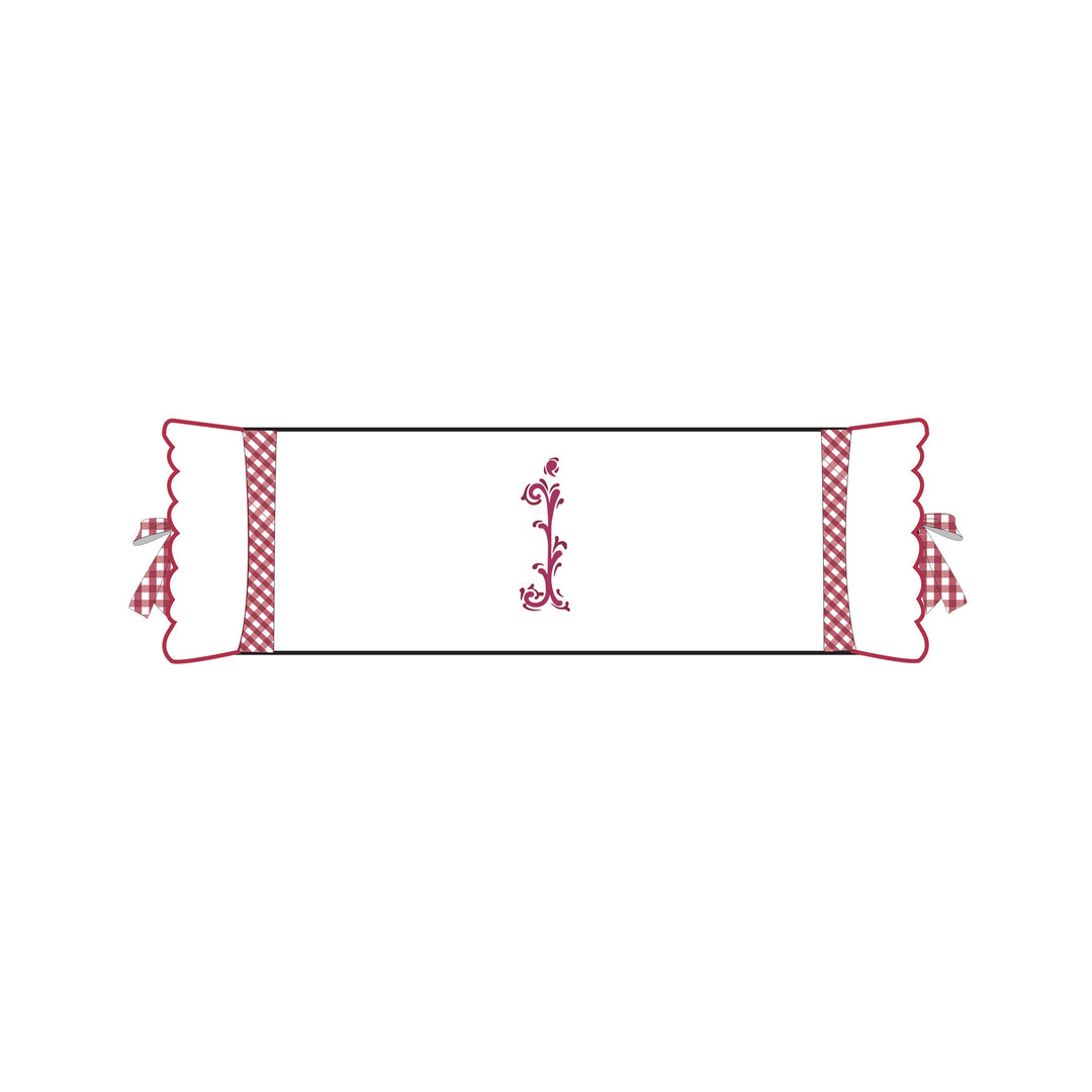 Seferî Flower Garden İnisyal Nakışlı Silindir Yastık Kılıfı - Pembe