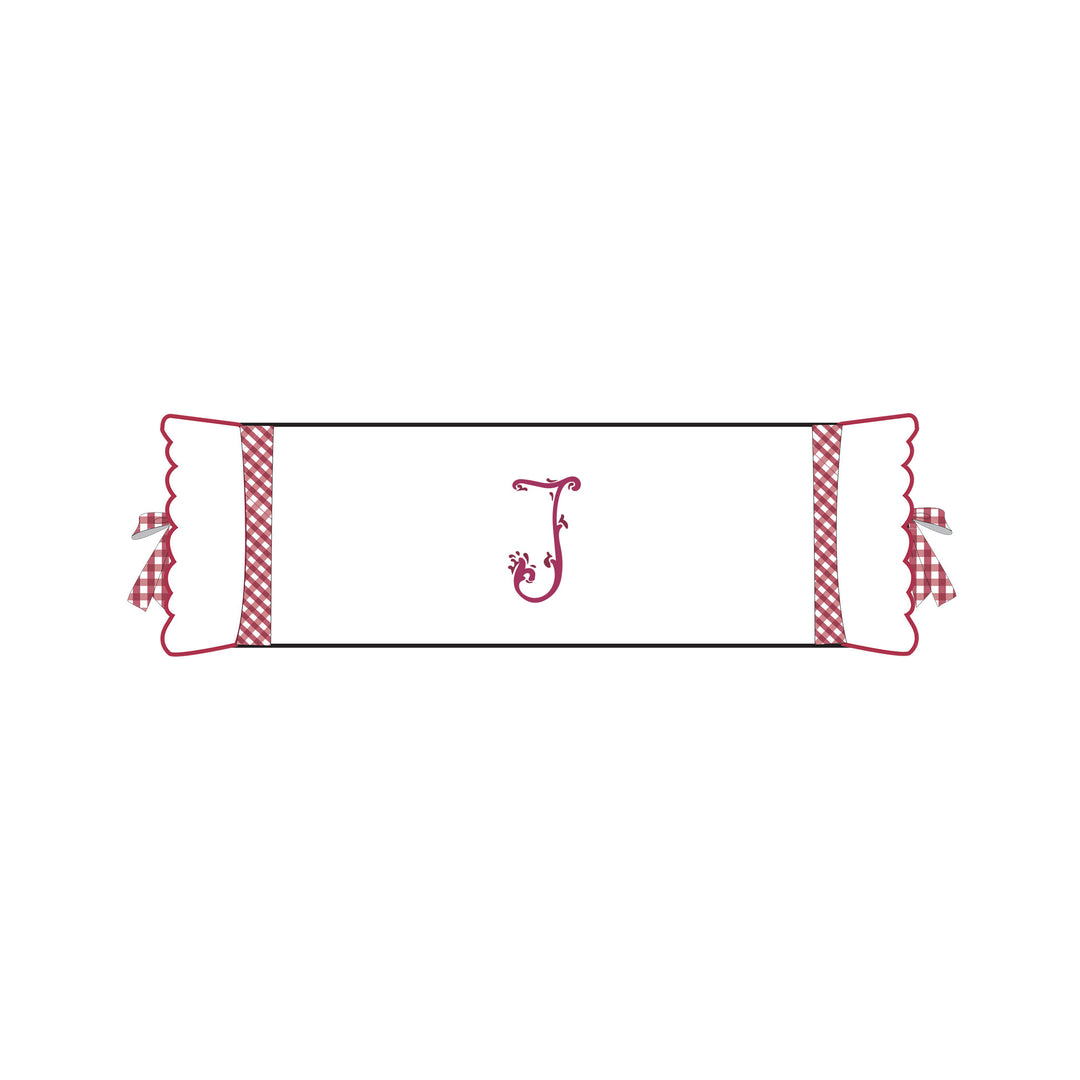 Seferî Flower Garden İnisyal Nakışlı Silindir Yastık Kılıfı - Pembe