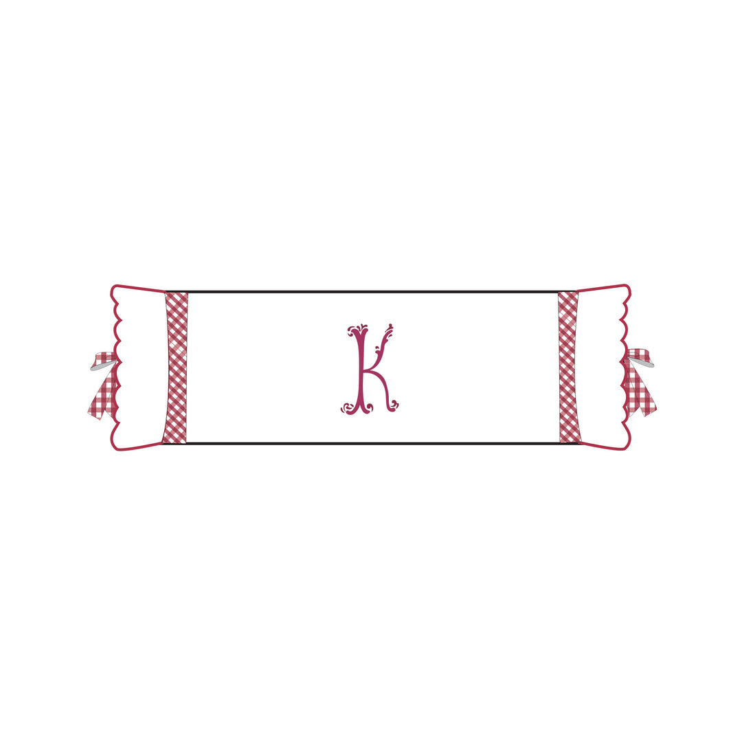 Seferî Flower Garden İnisyal Nakışlı Silindir Yastık Kılıfı - Pembe