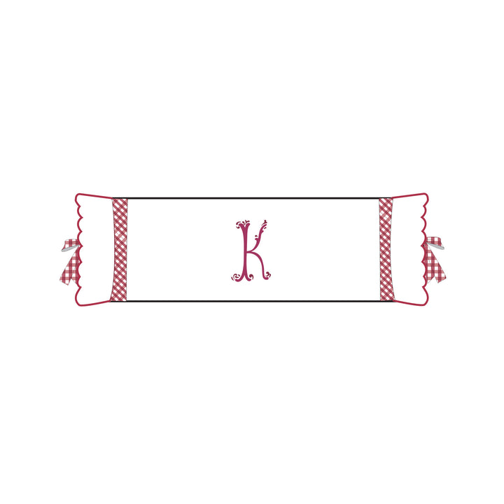 Seferî Flower Garden İnisyal Nakışlı Silindir Yastık Kılıfı - Pembe