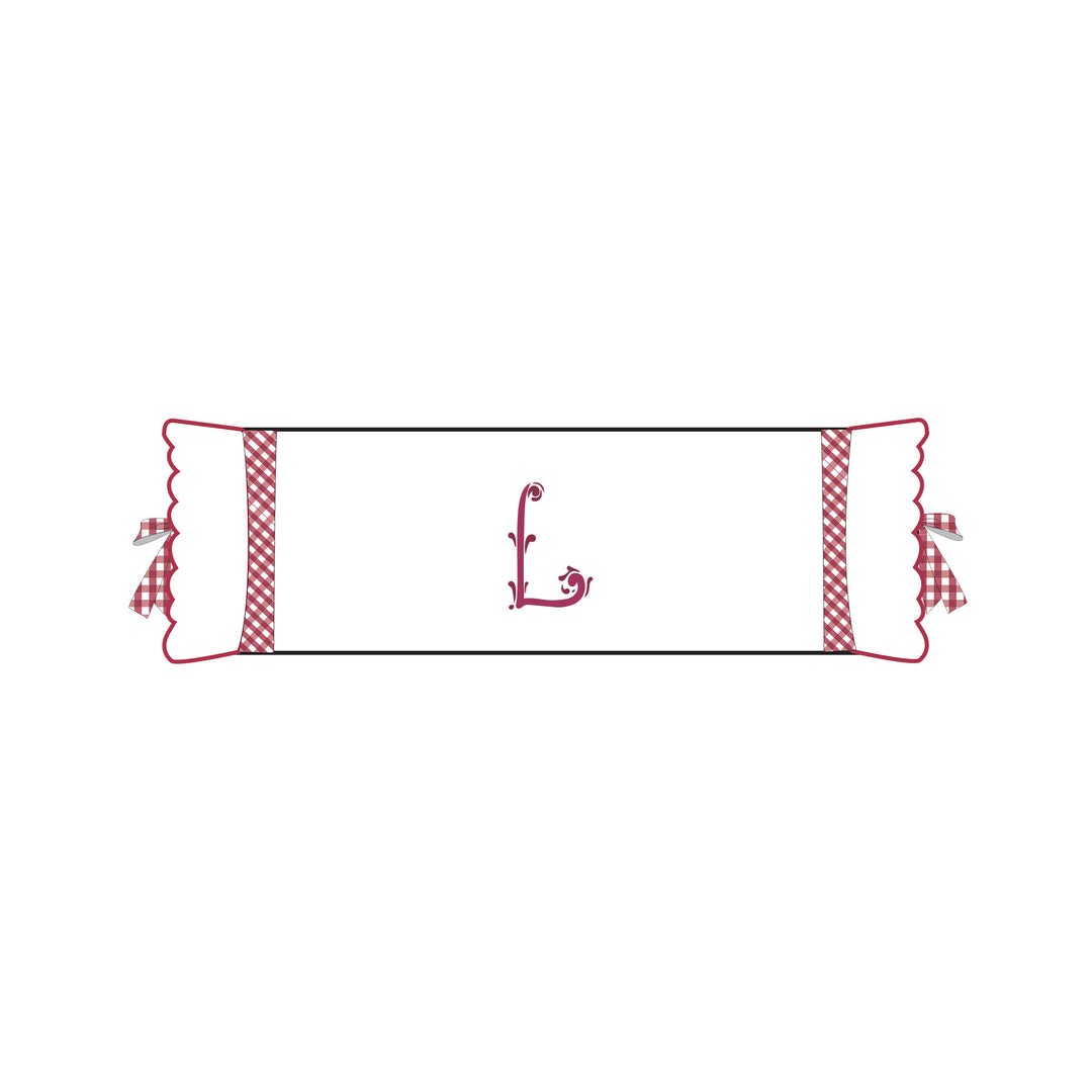 Seferî Flower Garden İnisyal Nakışlı Silindir Yastık Kılıfı - Pembe