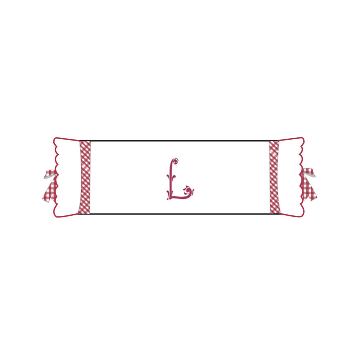 Seferî Flower Garden İnisyal Nakışlı Silindir Yastık Kılıfı - Pembe