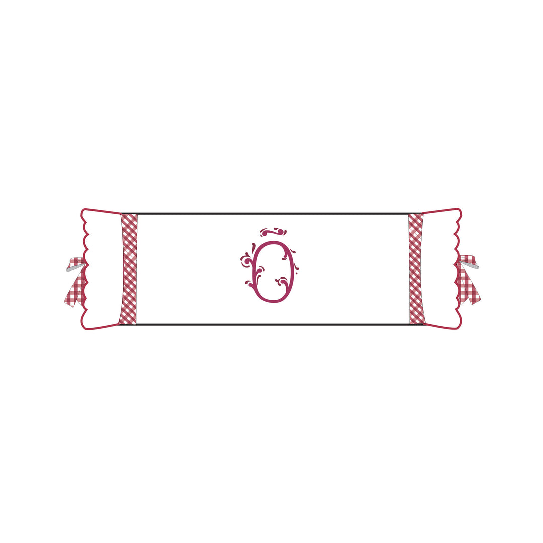 Seferî Flower Garden İnisyal Nakışlı Silindir Yastık Kılıfı - Pembe