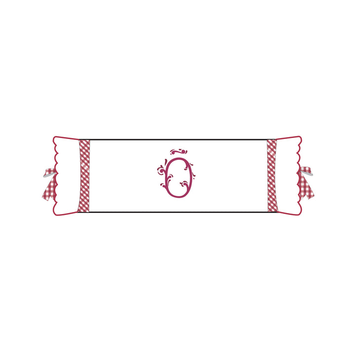 Seferî Flower Garden İnisyal Nakışlı Silindir Yastık Kılıfı - Pembe