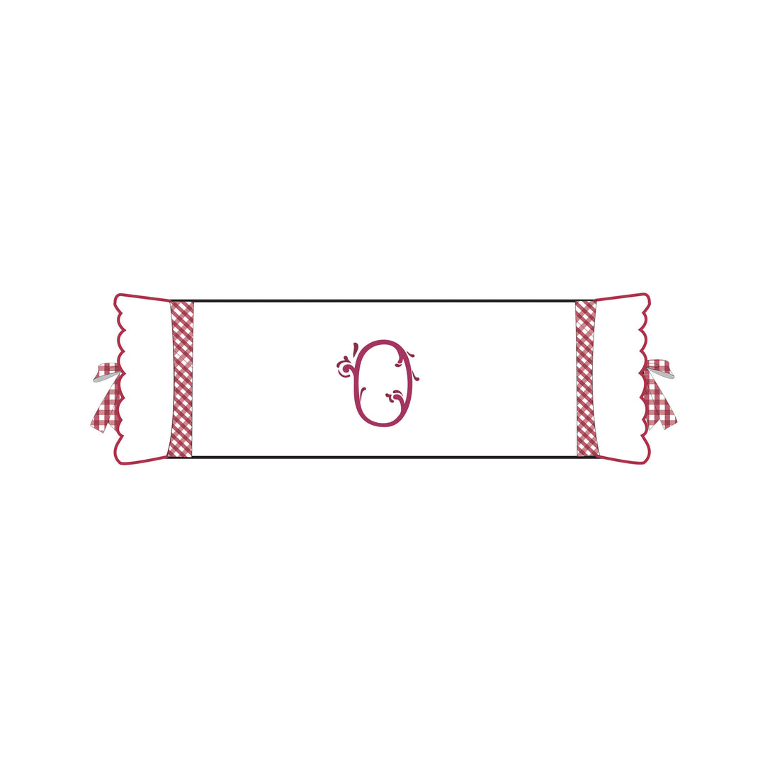 Seferî Flower Garden İnisyal Nakışlı Silindir Yastık Kılıfı - Pembe