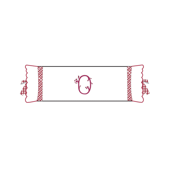 Seferî Flower Garden İnisyal Nakışlı Silindir Yastık Kılıfı - Pembe