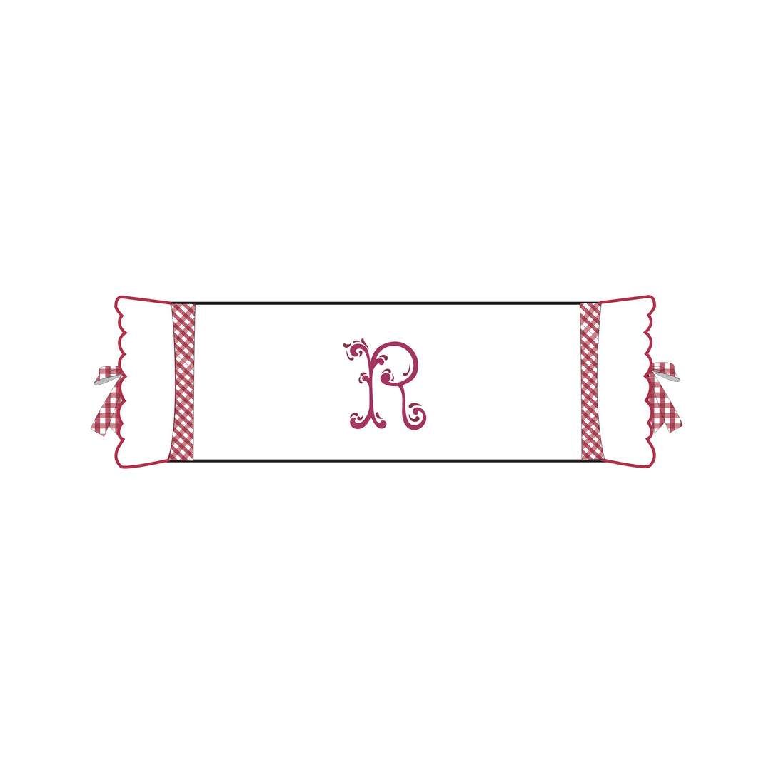 Seferî Flower Garden İnisyal Nakışlı Silindir Yastık Kılıfı - Pembe