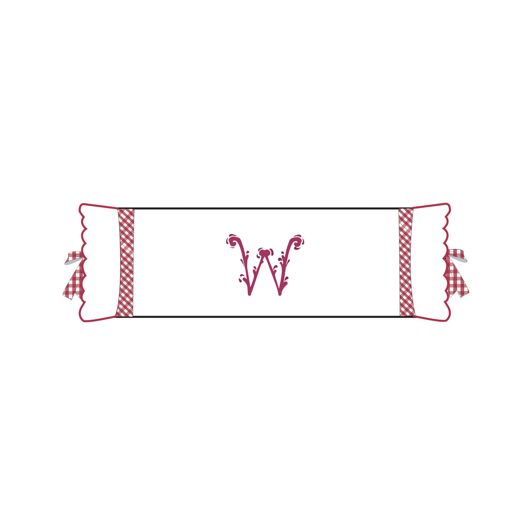 Seferî Flower Garden İnisyal Nakışlı Silindir Yastık Kılıfı - Pembe