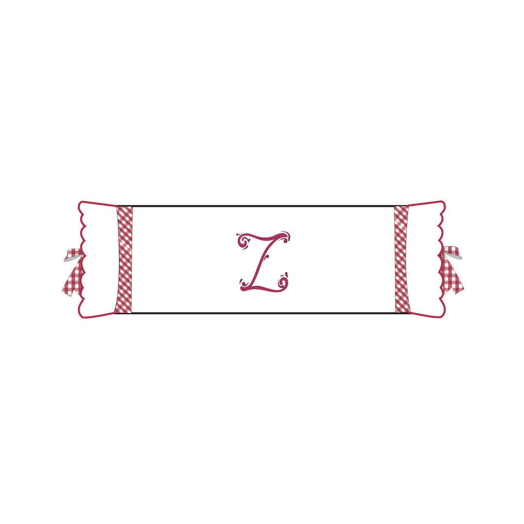 Seferî Flower Garden İnisyal Nakışlı Silindir Yastık Kılıfı - Pembe