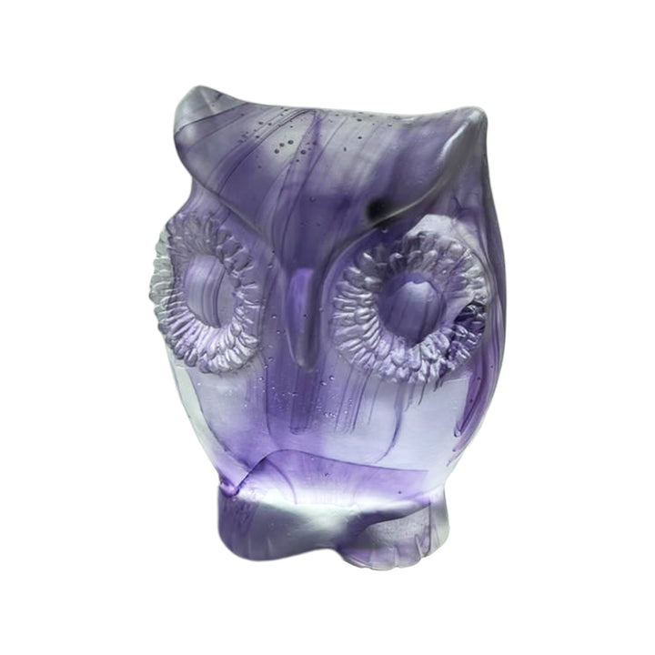 Snow Owl Sculpture – Amethyst