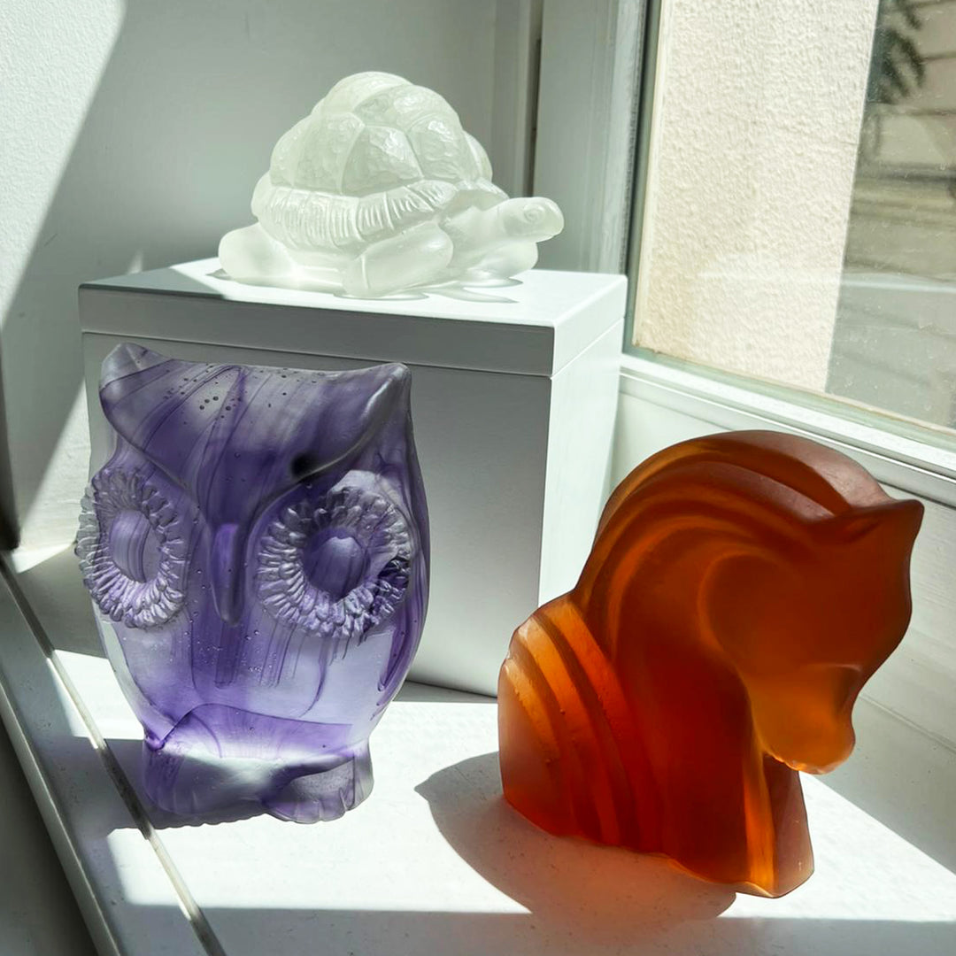 Snow Owl Sculpture – Amethyst