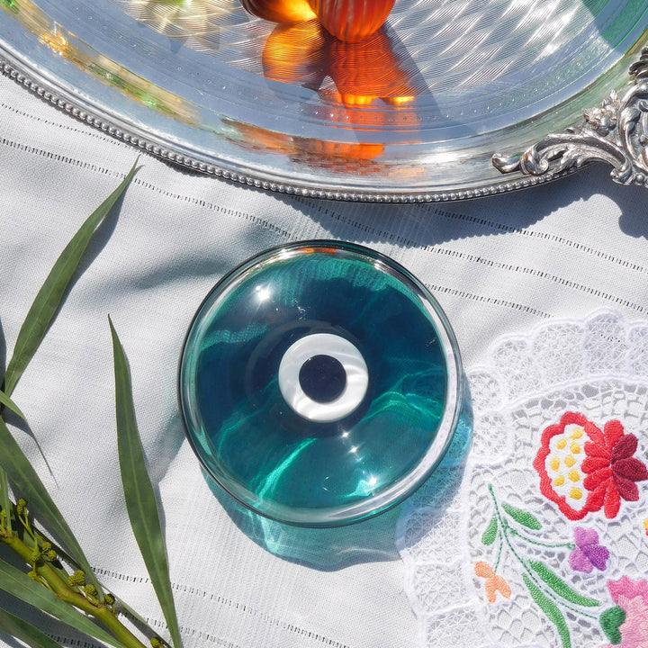 Handmade Grooved Turquoise Decorative Object - Large	