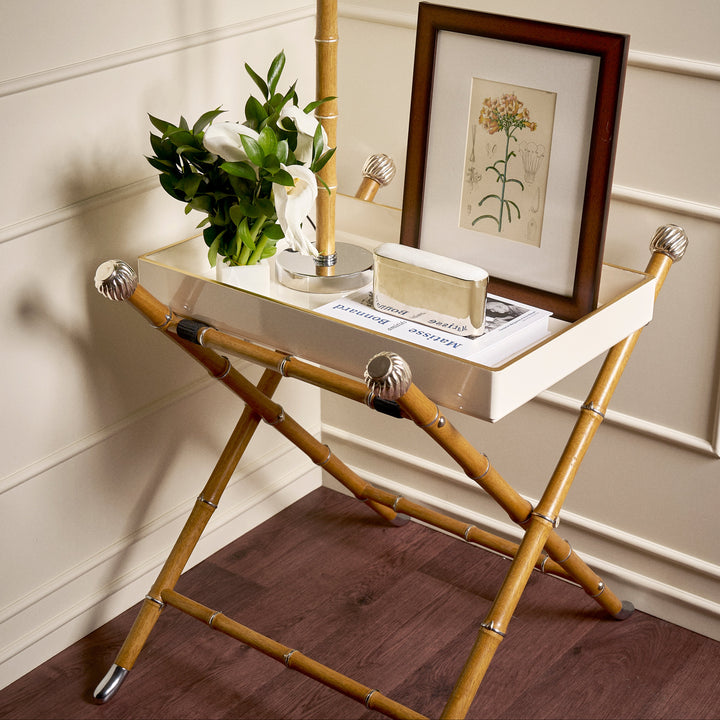 Lacquered Tray Table - White
