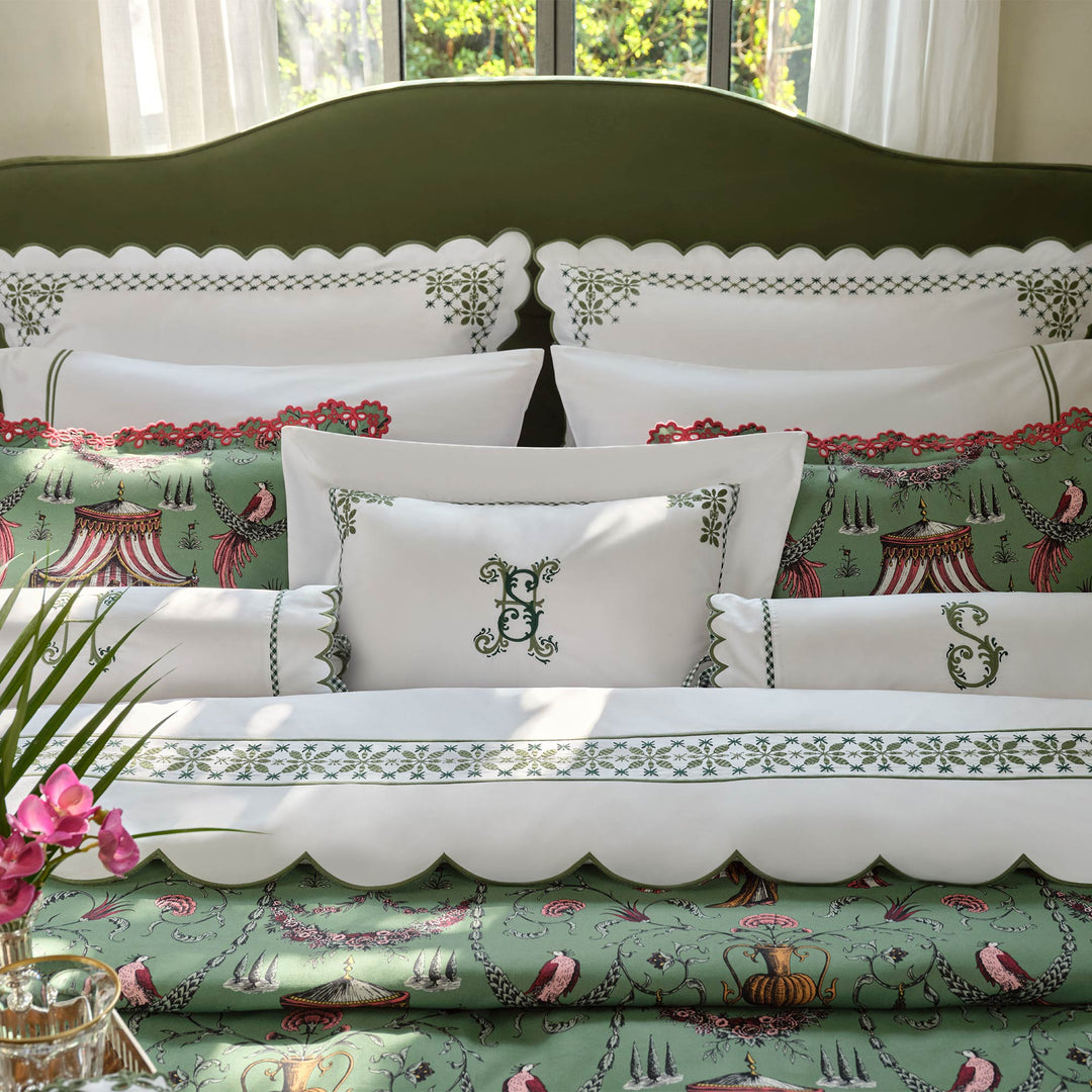 Seferî Flower Garden Boudoir Sham - Green