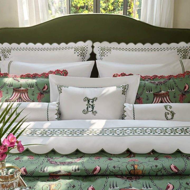 Seferî Flower Garden Boudoir Sham - Green