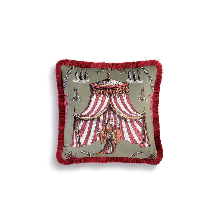 Seferî Velvet Decorative Cushion - Green