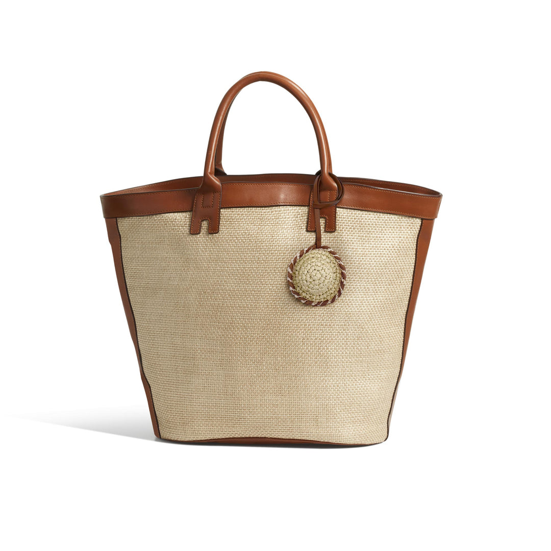 Hat Raffia Charm - Beige
