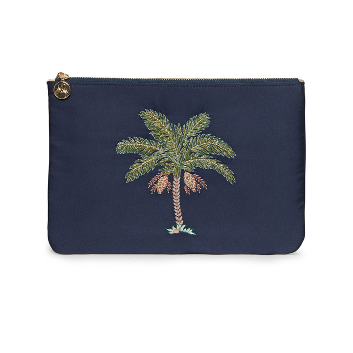 Date Palm Tree Clutch - Dark Blue