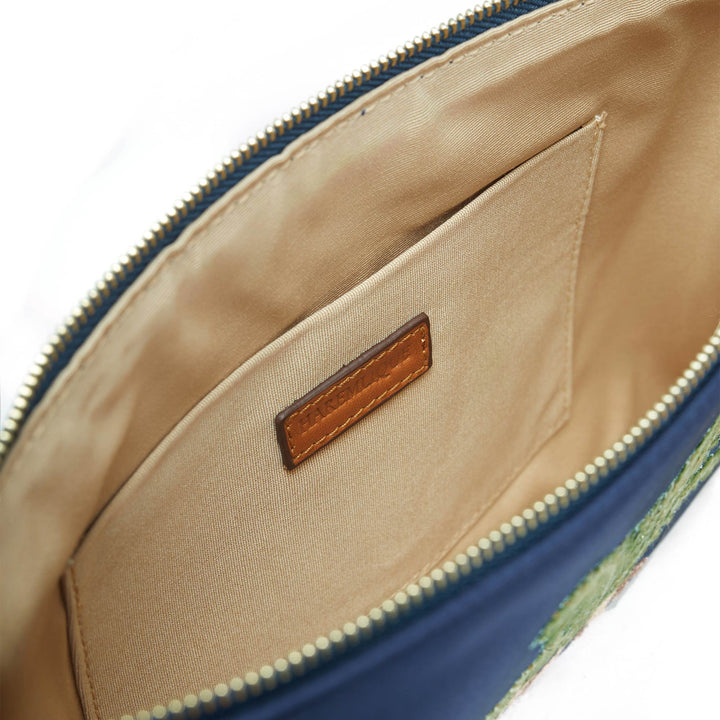 Date Palm Tree Clutch - Dark Blue