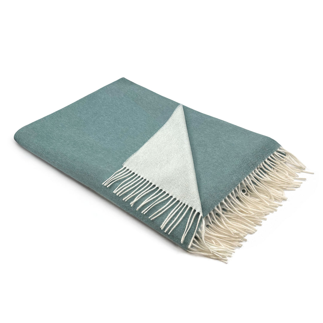 Cashmere Throw with Fringe - Celadon