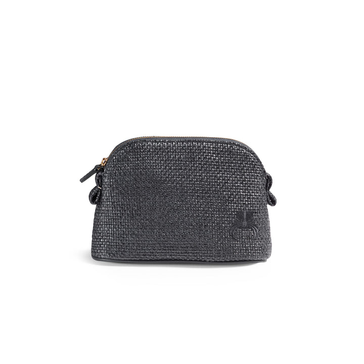 Raffia Make-up Bag - Black
