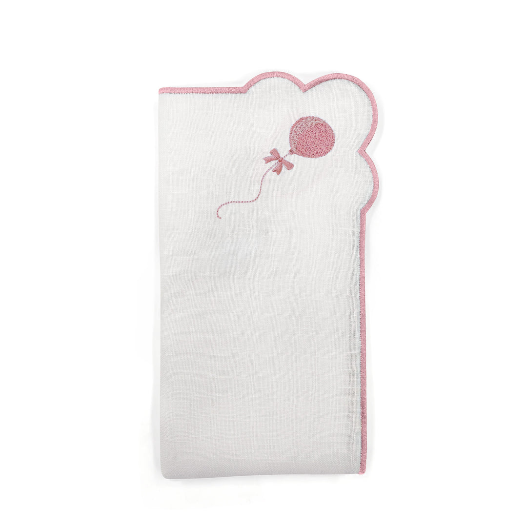 Seferî Embroidered Napkin - Joyful Lambs - Pink -  Set of 4